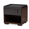 Baxton Studio Rikke Two-Tone Gray and Walnut Finished Wood 1-Drawer Nightstand 152-9147